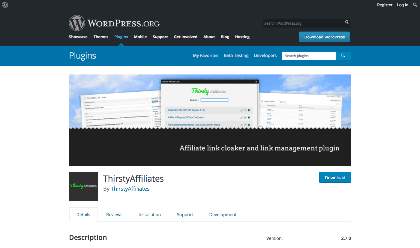 ThirstyAffiliates — WordPress Plugins Thirtsy Affiliate Plugin