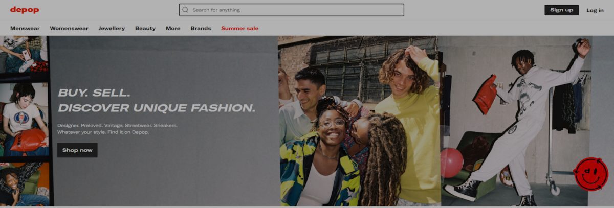 image Depop Homepage