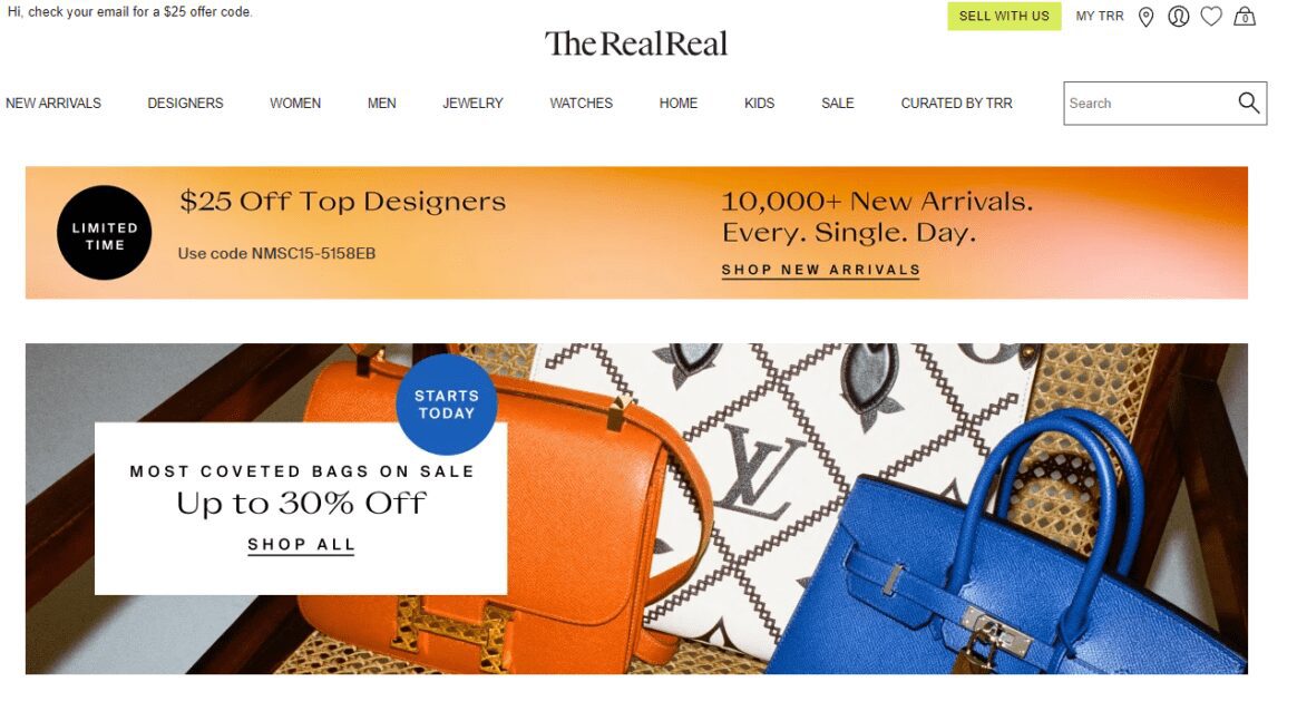 image 2 The RealReal Homepage