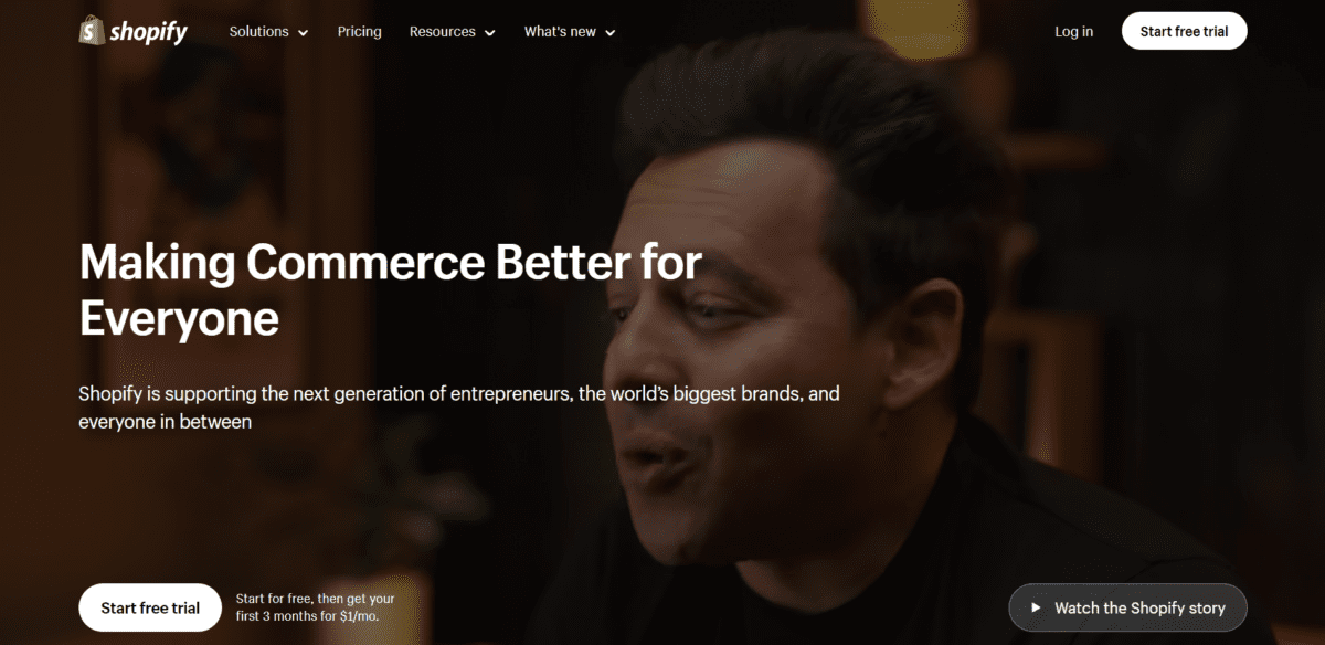 Shopify Homepage 2023 Shopify