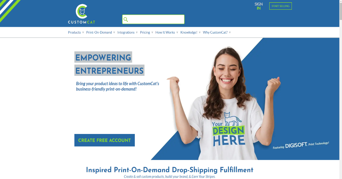 Customcat Homepage Overview Customcat Homepage Overview
