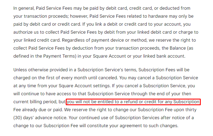 Square Refund Policy