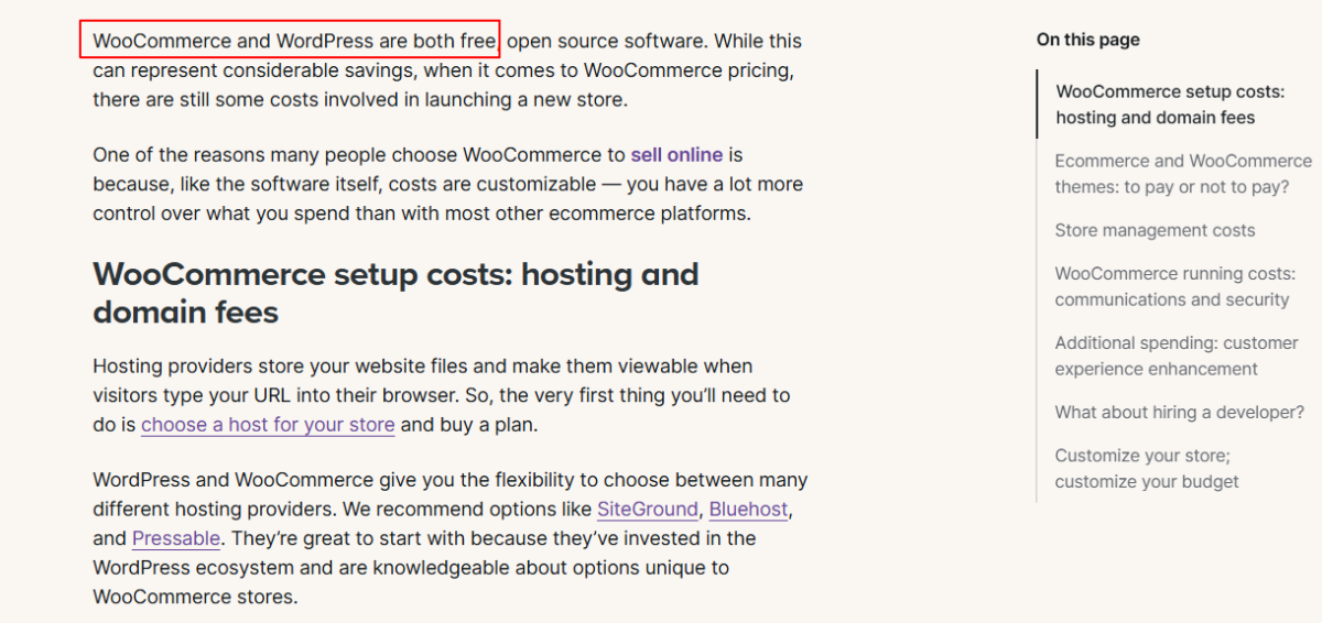 WooCommerce Pricing Page 2024